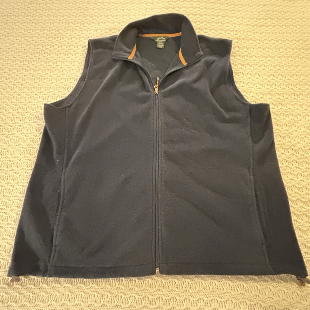 Men's Woolrich Full Zip Fleece Vest Mens Size 2XL Navy Blue